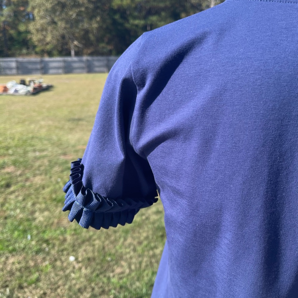 Vineyard Vines Extra Small Solid Navy Pleated Ruf… - image 7